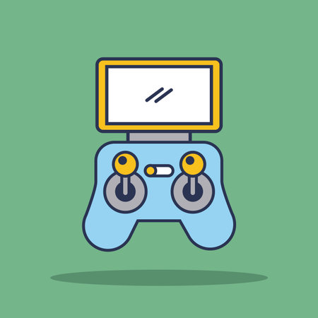 remote controller device advanced for drone panel with display and sticks vector illustrationのイラスト素材