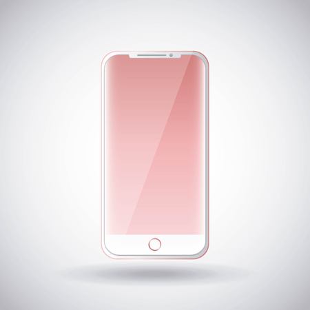 mobile phone gadget technology pink touch screen vector illustrationのイラスト素材