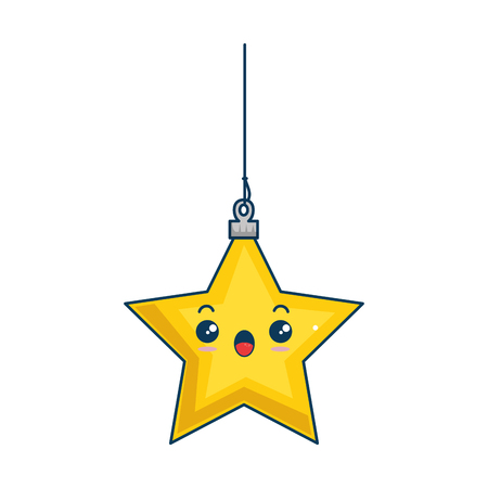 Christmas star kawaii character vector illustration designのイラスト素材