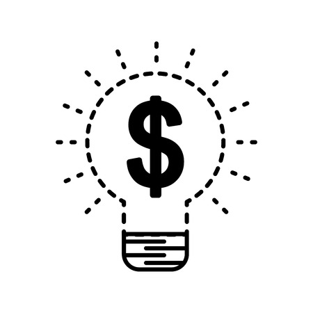 Idea bulb with dollar money creative symbol vector illustrationのイラスト素材