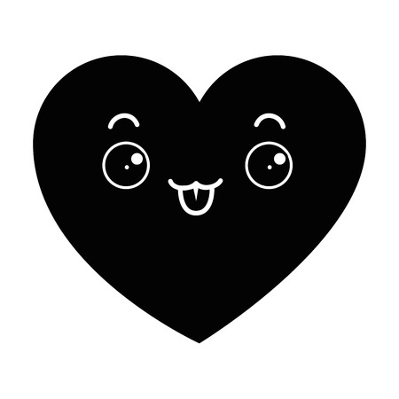 heart love kawaii character vector illustration designのイラスト素材