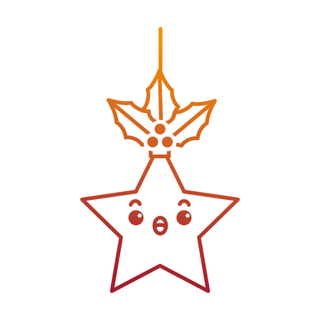 christmas star hanging  character vector illustration designのイラスト素材