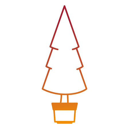 christmas tree in pot vector illustration designのイラスト素材