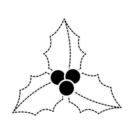 christmas leafs decorative icon vector illustration designのイラスト素材