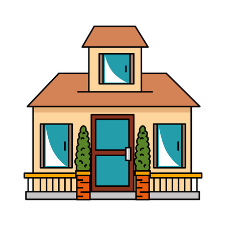 beautiful front of house vector illustration designのイラスト素材