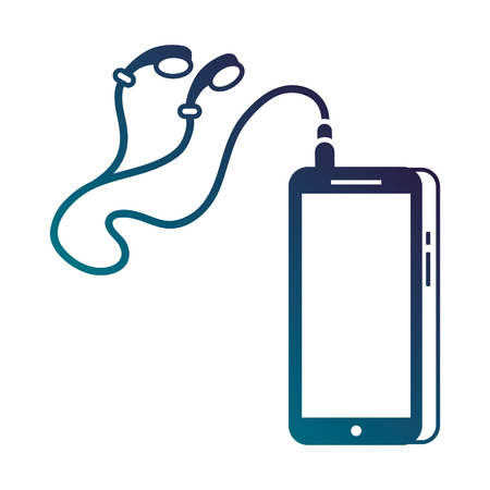 phone and cable with plug and earphone sound gadget vector illustrationのイラスト素材