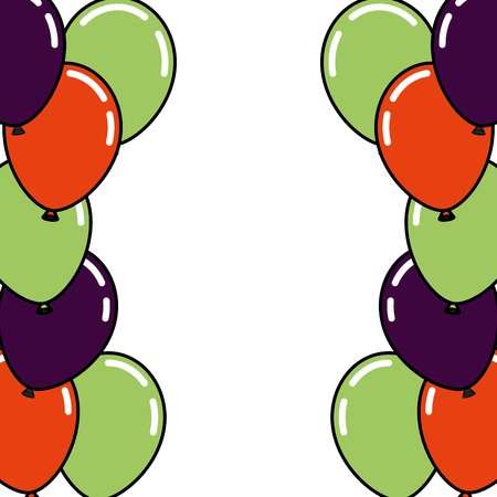festive border balloons for decoration party card vector illustrationのイラスト素材