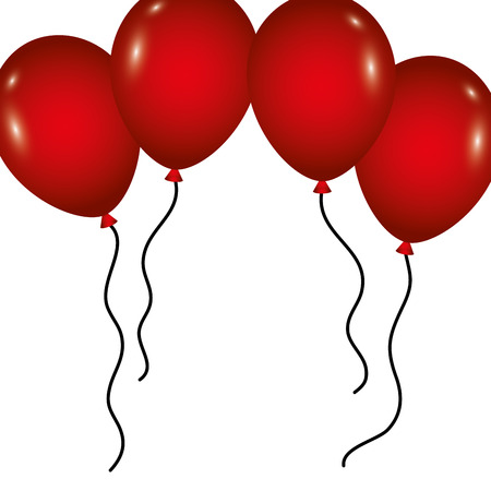 frame with balloons birthday decoration festive vector illustrationのイラスト素材