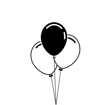 three balloons inflatable party decoration vector illustrationのイラスト素材