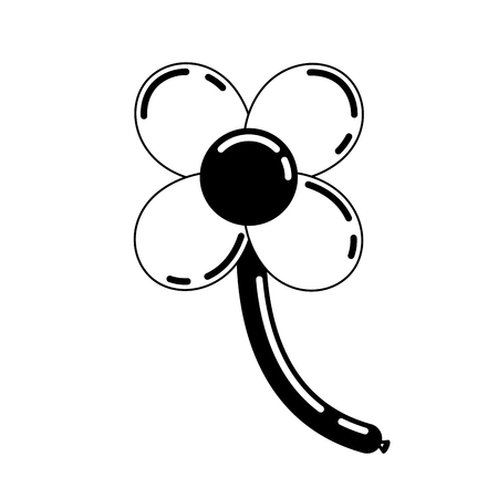 balloons shape flower stem decoration carnival vector illustrationのイラスト素材