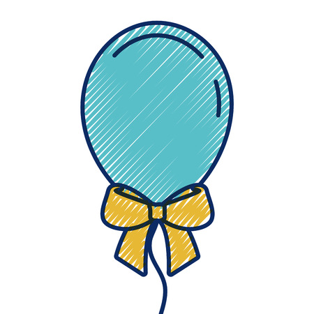 decoration celebration balloon with bow ornament vector illustrationのイラスト素材