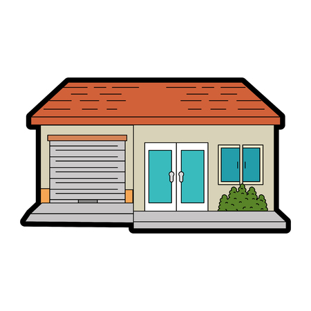 beautiful front of house vector illustration designのイラスト素材