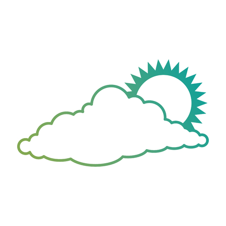 cloud sky silhouette with sun vector illustration designのイラスト素材