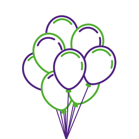 bunch of birthday balloons for party and celebrations vector illustrationのイラスト素材