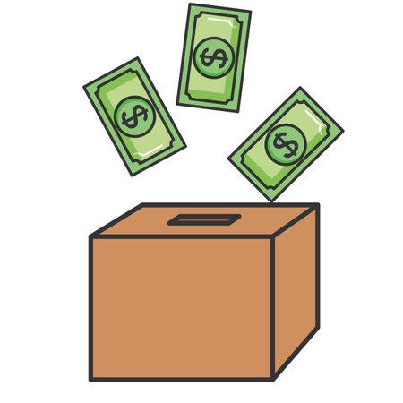 savings box with bills vector illustration designのイラスト素材
