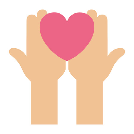 hands up with heart love isolated icon vector illustration designのイラスト素材