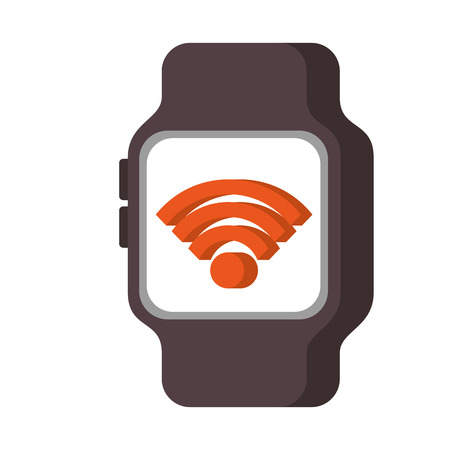 nfc smartwatch wifi connection internet technology vector illustrationのイラスト素材