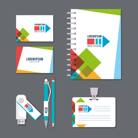 business printed advertising items vector illustration designのイラスト素材
