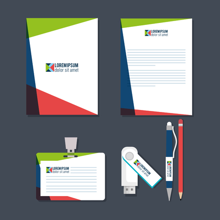 business printed advertising items vector illustration designのイラスト素材