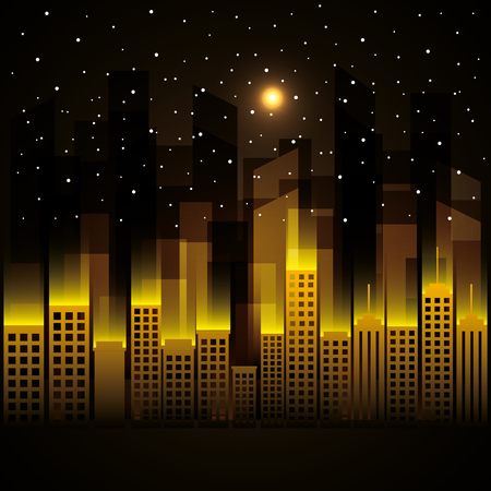 city scene at night vector illustration designのイラスト素材