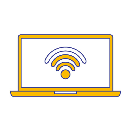 laptop wireless internet device gadget screen vector illustrationのイラスト素材