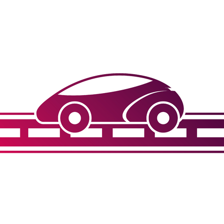 gps navigation car smart on road vector illustrationのイラスト素材