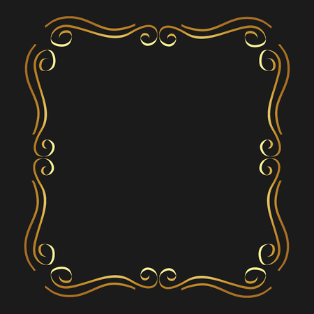 golden calligraphic flourishes decorative ornament design element swirl vector illustrationのイラスト素材