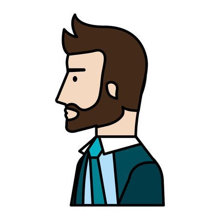 businessman profile avatar character vector illustration designのイラスト素材