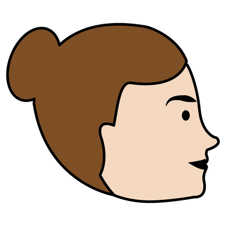 head profile woman avatar character vector illustration designのイラスト素材