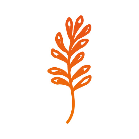 branch plant with leaves natural foliage garden vector illustrationのイラスト素材