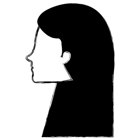 head profile woman avatar character vector illustration designのイラスト素材