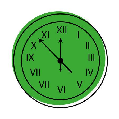 happy new year clock countdown five minute time decoration christmas vector illustrationのイラスト素材