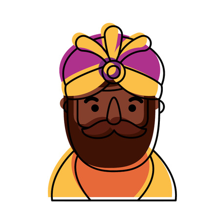 manger wise king portrait christmas celebration vector illustrationのイラスト素材