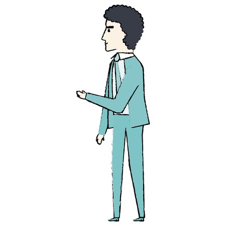 elegant businessman avatar character vector illustration designのイラスト素材