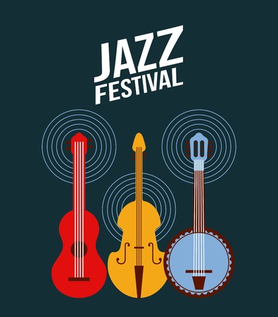 Jazz festival poster music event invitation vector Illustrationのイラスト素材