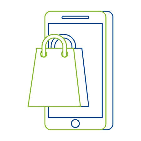 Mobile phone online shopping vector illustrationのイラスト素材