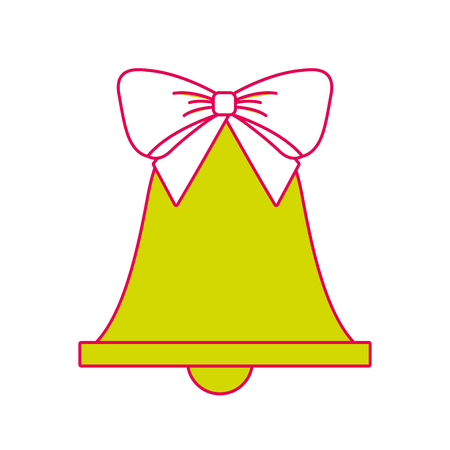 merry christmas bell and bow decoration traditional vector illustrationのイラスト素材