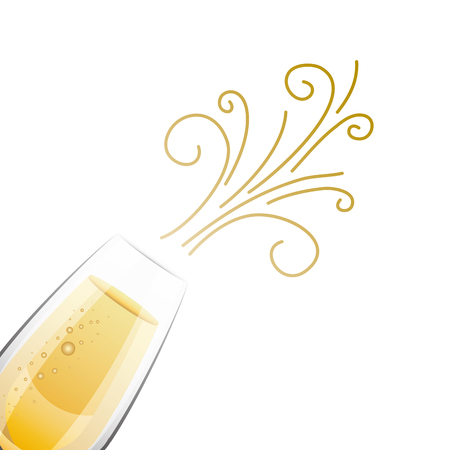 champagne glass drink celebration christmas vector illustrationのイラスト素材
