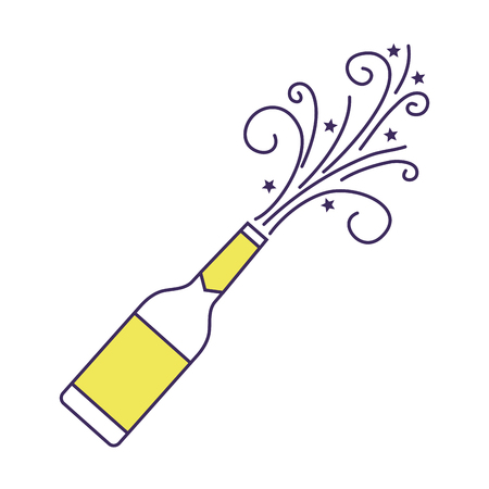 champagne bottle explosion drink celebration vector illustrationのイラスト素材