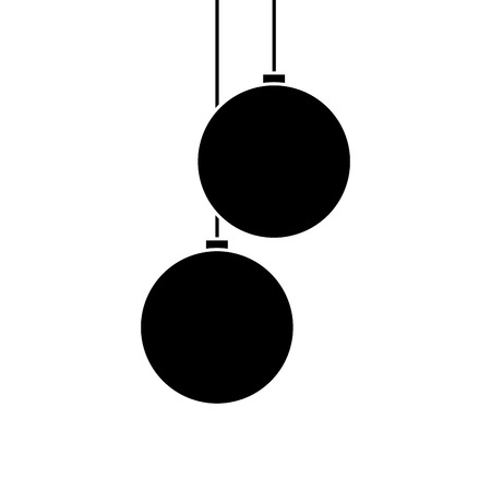 christmas balls hanging decoration elegance vector illustrationのイラスト素材