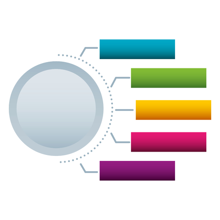 round time line five options infographic template design vector illustrationのイラスト素材