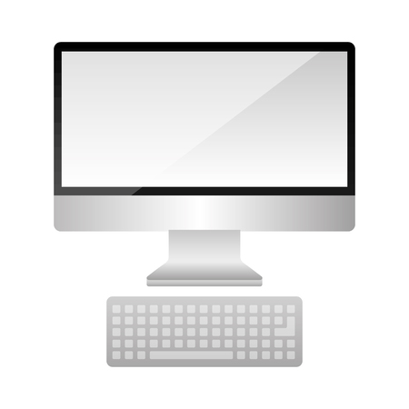monitor computer keyboard technology device screen vector illustrationのイラスト素材