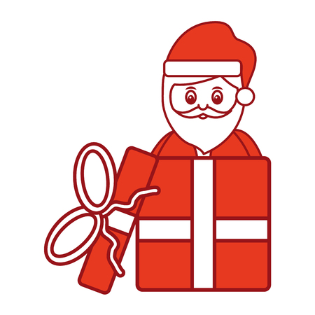 santa claus in box for gift christmas surprise vector illustrationのイラスト素材