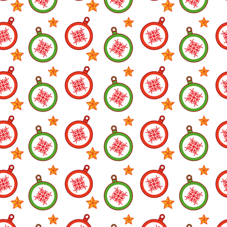 decorative christmas ball star ornament seamless pattern image vector illustrationのイラスト素材