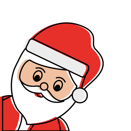 santa claus portrait corner christmas related icon image vector illustration design のイラスト素材