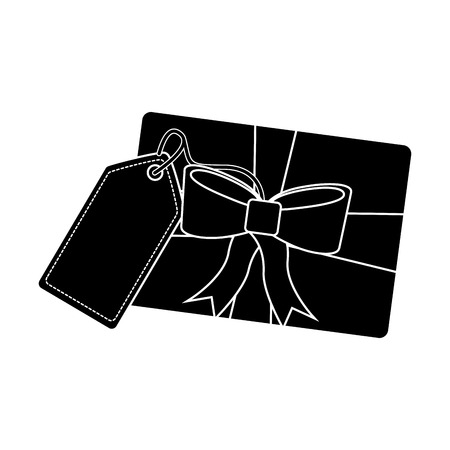 christmas gift box wit price tag offer season vector illustrationのイラスト素材