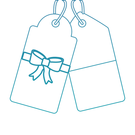 christmas price tag with bow and hanger sale promotion and gift card vector illustrationのイラスト素材