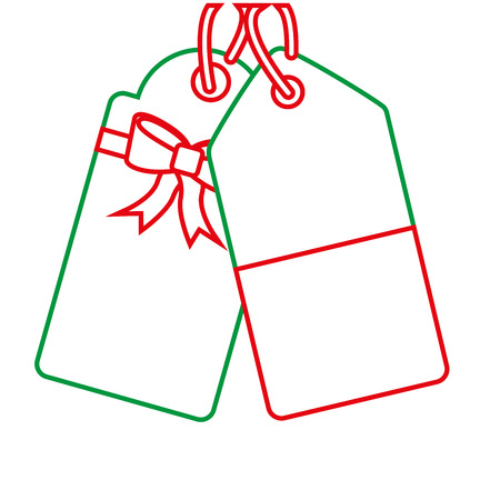 tag for gifts christmas related icon image vector illustration design  green and red lineのイラスト素材