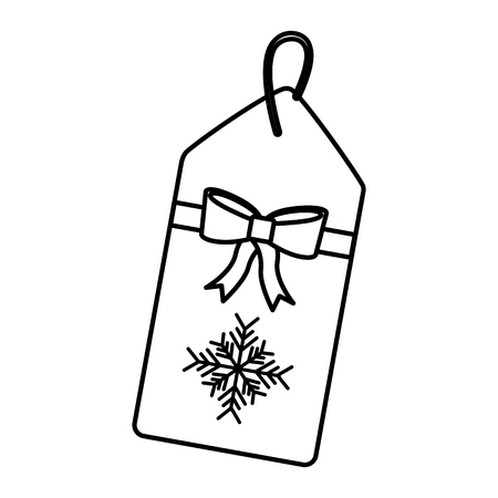 christmas price tag with bow and hanger sale promotion and vector illustrationのイラスト素材