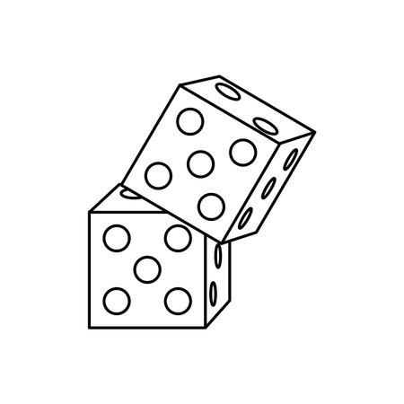 rolling dices casino game dot object vector illustrationのイラスト素材